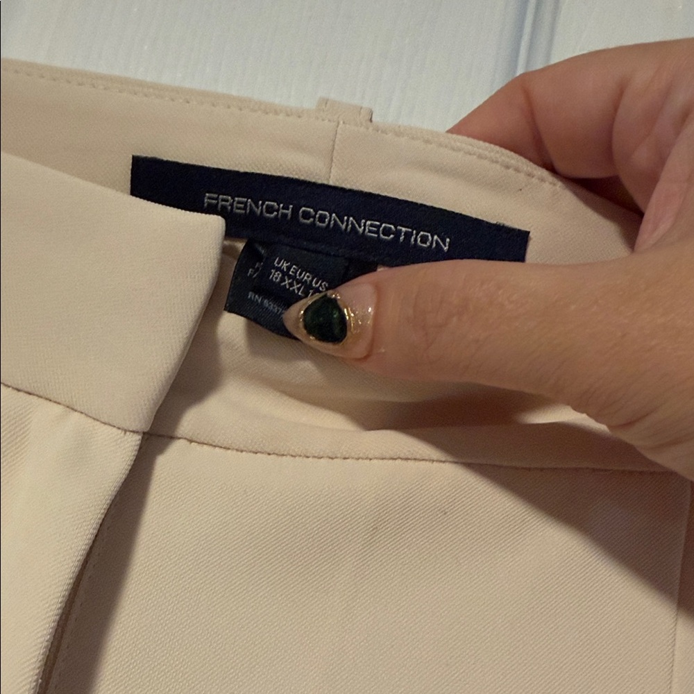 French Connection Cream Wide-Leg Trousers - Picture 3 of 3